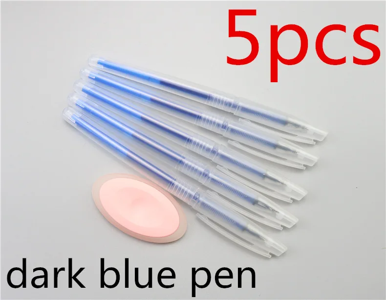 5pcs dark blue pens 5 шт./компл. 5 видов цветов красного цвета; цвет черный, синий, фиолетовый, темно-синего и стираемая ручка Хорошее прожажи, прозрачные Волшебное перо или 10 шт./лот для заправки зажигалок - Цвет: 5pcs dark blue pens