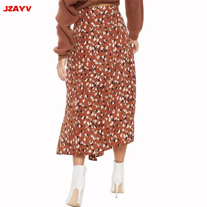 JZAYV Мода 2019 г. Boho длинная юбка с принтом Высокая талия цветочный пляж женский шик Винтаж Цветочный принт мини юбка женская одежда