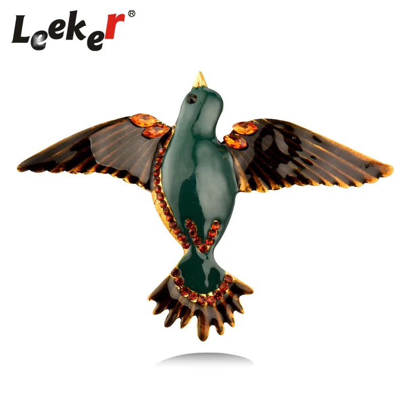 

LEEKER Women Vintage Big Bird Animal Brooches Pins Female Costume Jewelry Accessories 96103 LK9