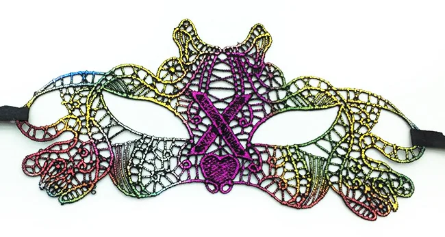 New Halloween colorful bronzing lace blindfold sexy masquerade party amorphous mask festive supplies mask halloween