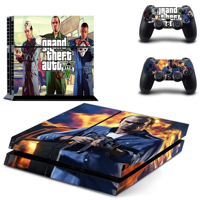 Grand theft auto gta 5 ps4 adesivo play station 4 pele ps 4 adesivo  decalque capa