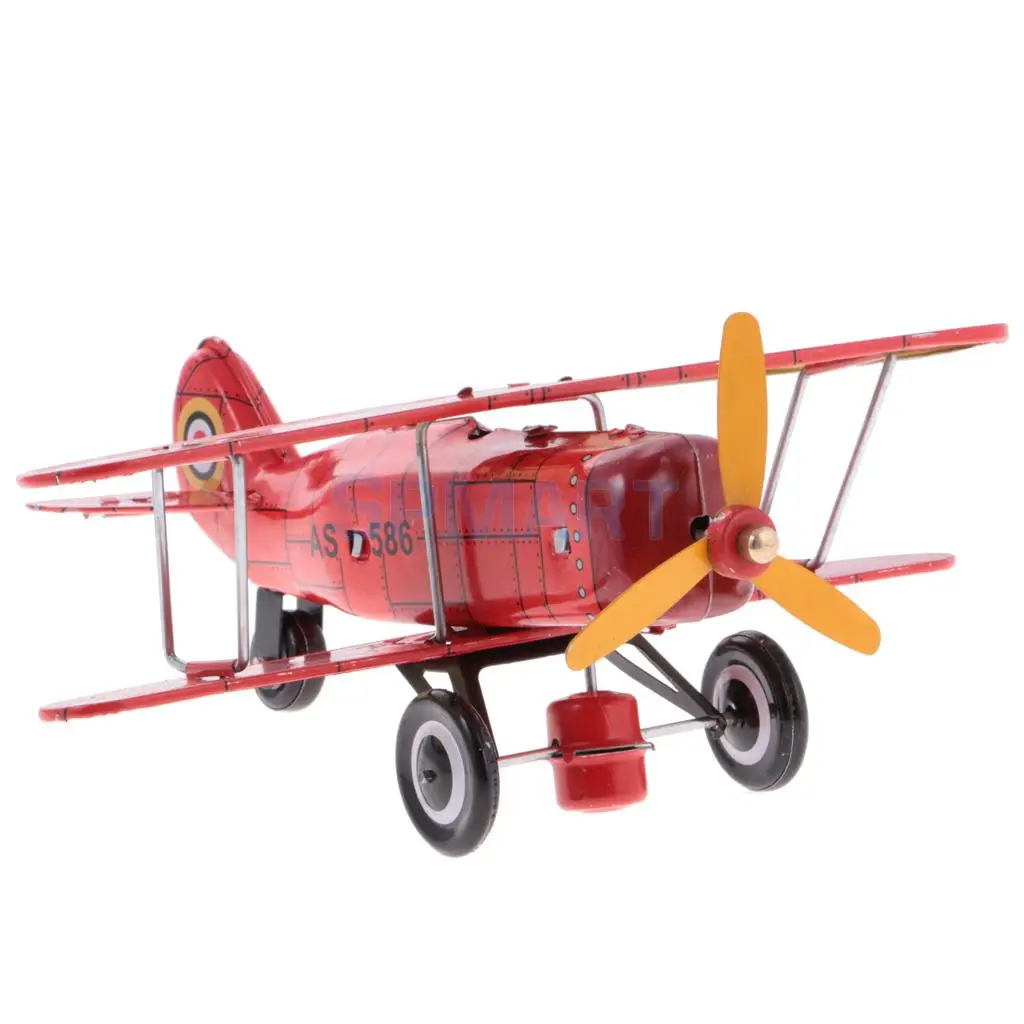 Винтажный самолет модель Заводной ветер оловянная Игрушка коллекционные подарки для детей/взрослых