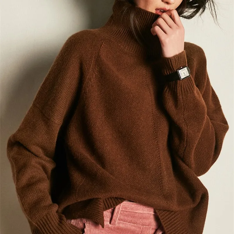 BELIARST Spring and Autumn Women Sweaters And Pullovers Long Sleeve High Collar Cashmere Sweater Women Pullovers Ladies Knitted