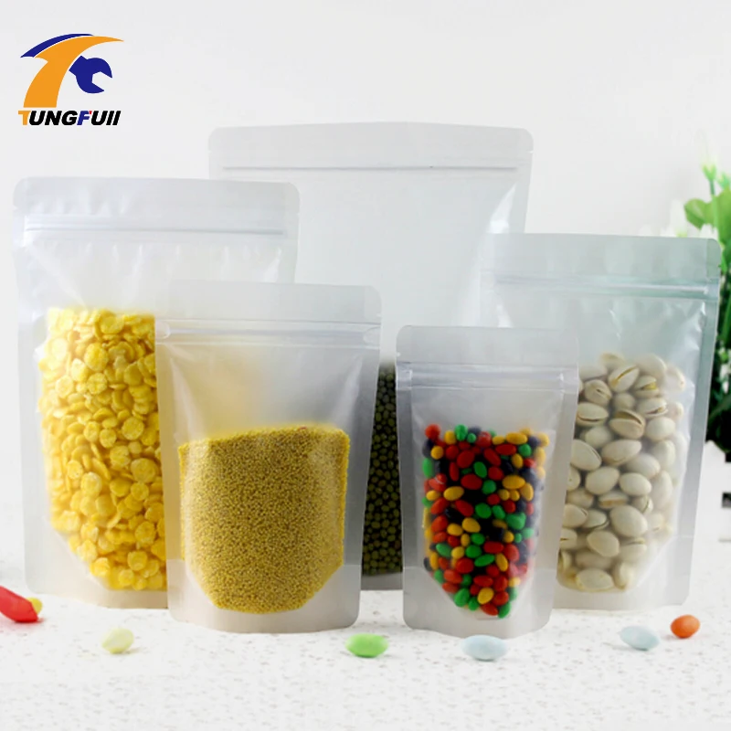 

500pcs Frosted Surface Clear Plastic zip lock packing bags stand up pouch 9x15x3cm