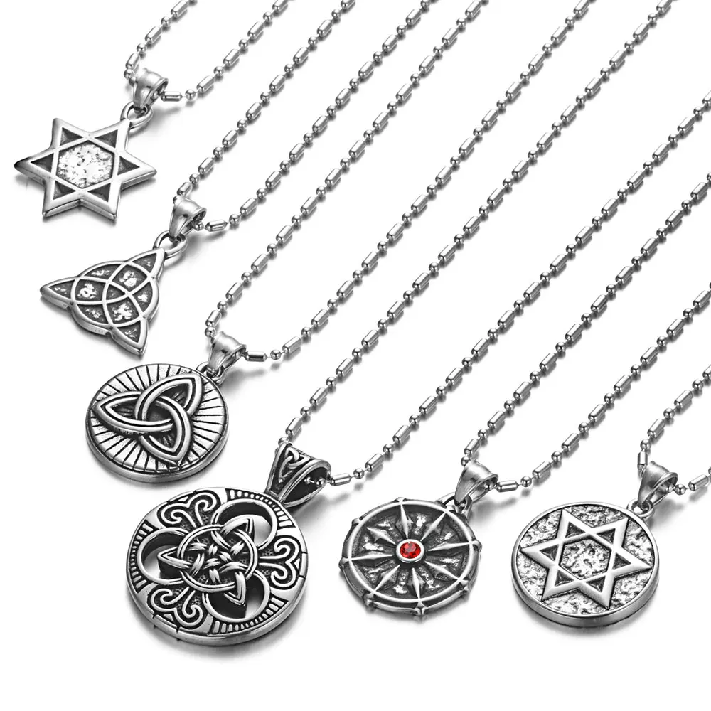 

20 Designs Men's Necklaces 316L Stainless Steel Men's Pendant Necklace Lion Cross Dagger Skull Wing Jewelry Wholesale
