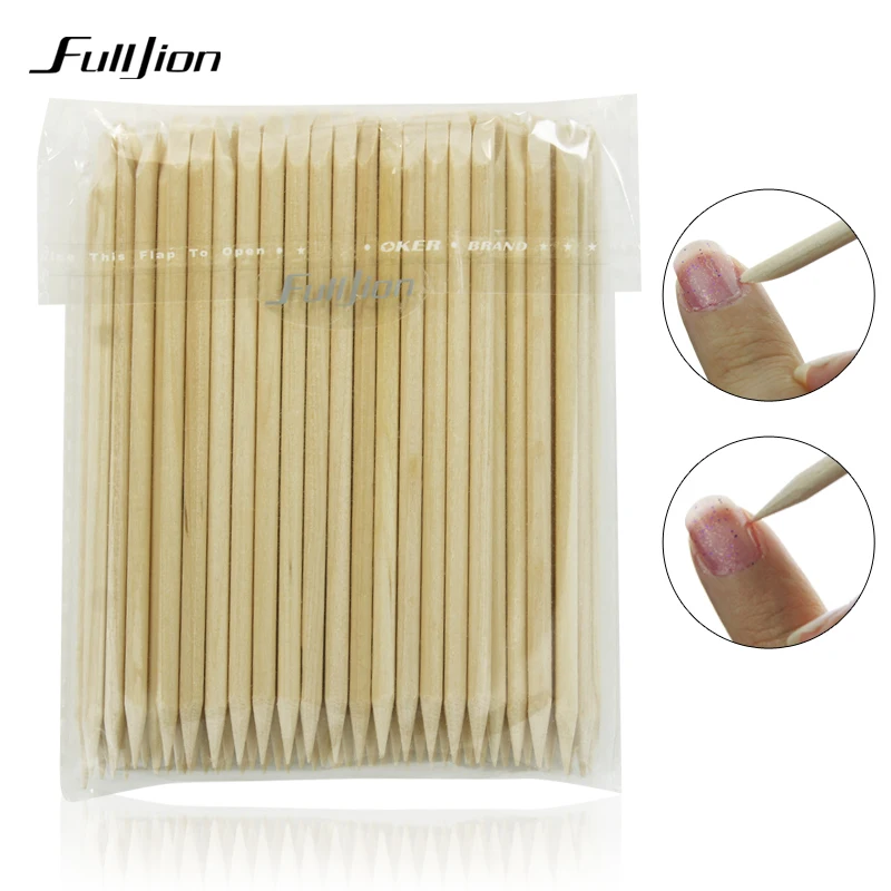 Buy Fulljion 100Pcs Nail Art Orange Wood Stick Cuticle