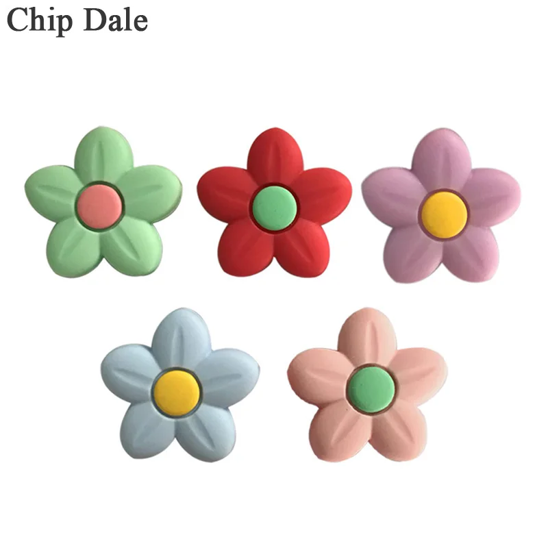 

Chip Dale 5Pcs Silicone Teether Bead Flower Silicone Beads Baby Chew Bite Loose Beads BPA Free Silicone Nursing Teething Toy