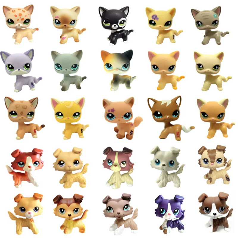 

Lps Pet Shop Toys Short Hair Cat Collie Dog Lps Collection Action Standing Figure Cosplay Toys Children Best Gift
