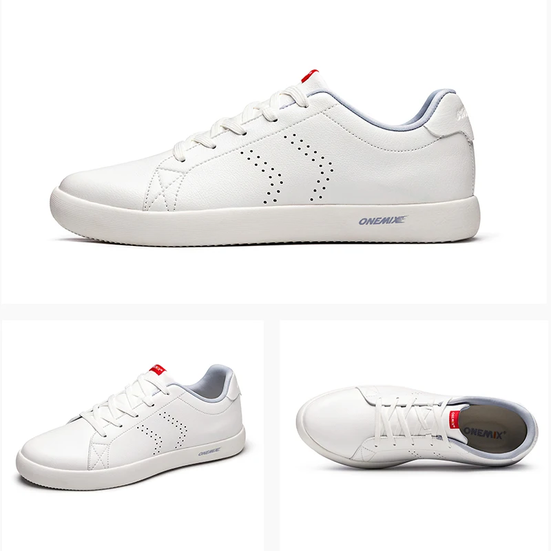 ONEMIX زوجين عارضة الأحذية المسطحة الرجال حذاء رياضة ستوكات الجلود التزلج الأحذية خفيفة الوزن المشي Masculino Zapatos دي موهير