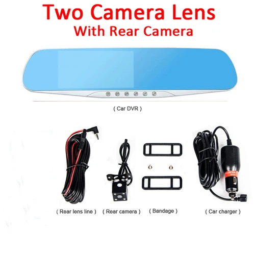 XST Full HD 1080 P 4,3 дюймов Dvr Dash камера зеркало заднего вида цифровой видеорегистратор Dash Cam двойной объектив регистрационная видеокамера - Название цвета: two camera Lens