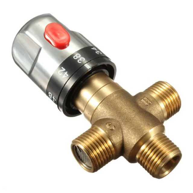 Brass Thermostatic Mixing Valve  Constant Water Temperature Shower Faucet Valve Thermostat Bathroom Kitchen Faucet Valve