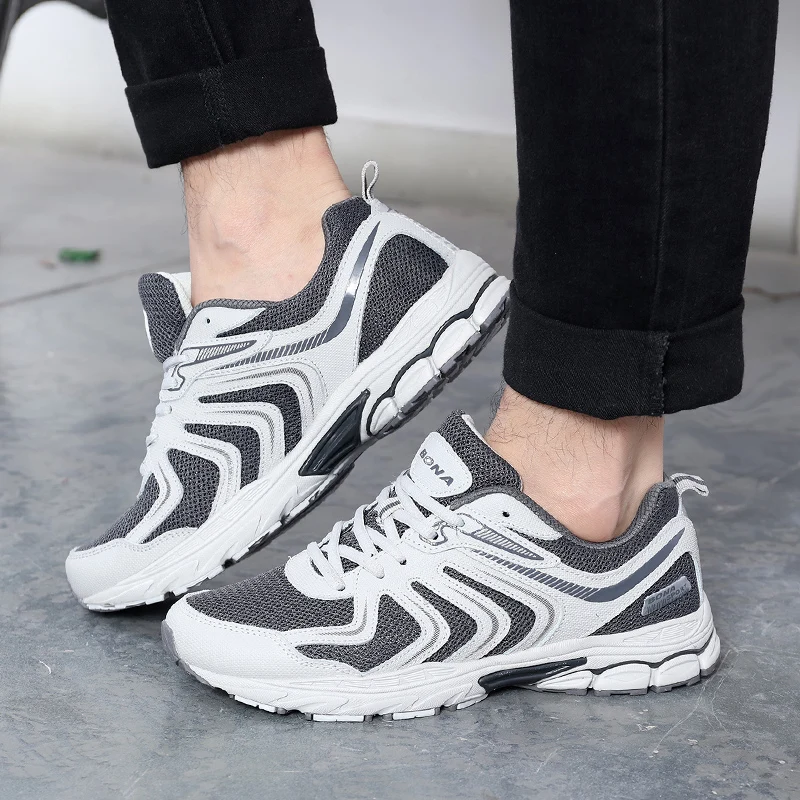 BONA New Arrival Hot Style Men Running Shoes Lace Up Breathable Comfortable Sneakers Outdoor Walking Footwear Men Free Shipping