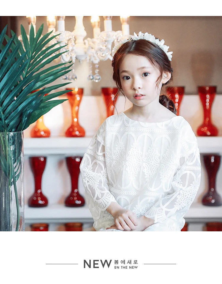 lace teenage baby girls dress summer cotton 2017 knee length white princess girls summer dresses girls dress  long sleeve girls dress 2 3 4 5 6 7 8 9 10 11 12 13 14 15 16 years old little teenage big girls princess dress  with sleeves (13)