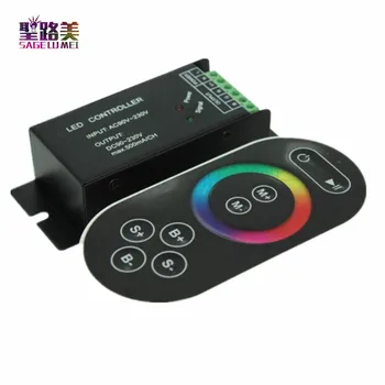 

AC110V - 220V led RGB controller 3ch dimmer with RF touch switch remote control for 3528 5050 rgb led strip light tape ribbon