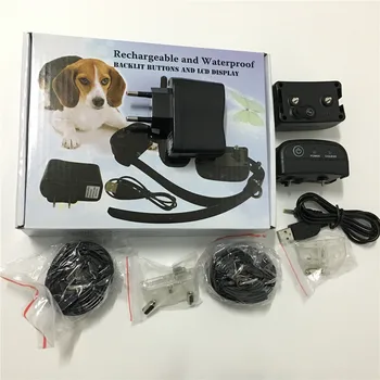 

20set/lot * 300M Remote Rechargeable Waterproof LCD 100LV Level Shock Vibra Dog Pet Training Collar For 1 or 2 Dog PET 998DB -1