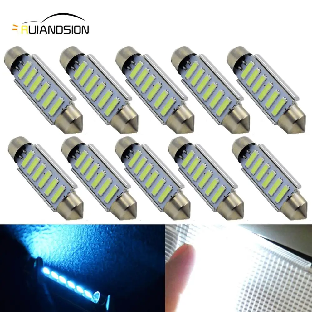 

10pcs c5w led canbus No error led 12V Ice Blue 6smd 7014 car styling Interior Light led auto accessories Festoon c5w 44mm