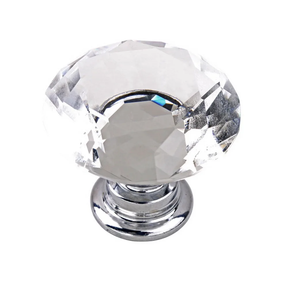 10 шт. 30 мм Алмазная форма хрустальный стеклянный ящик ручки для шкафов ручки для кухонных дверей Ручка для гардероба Аппаратные средства