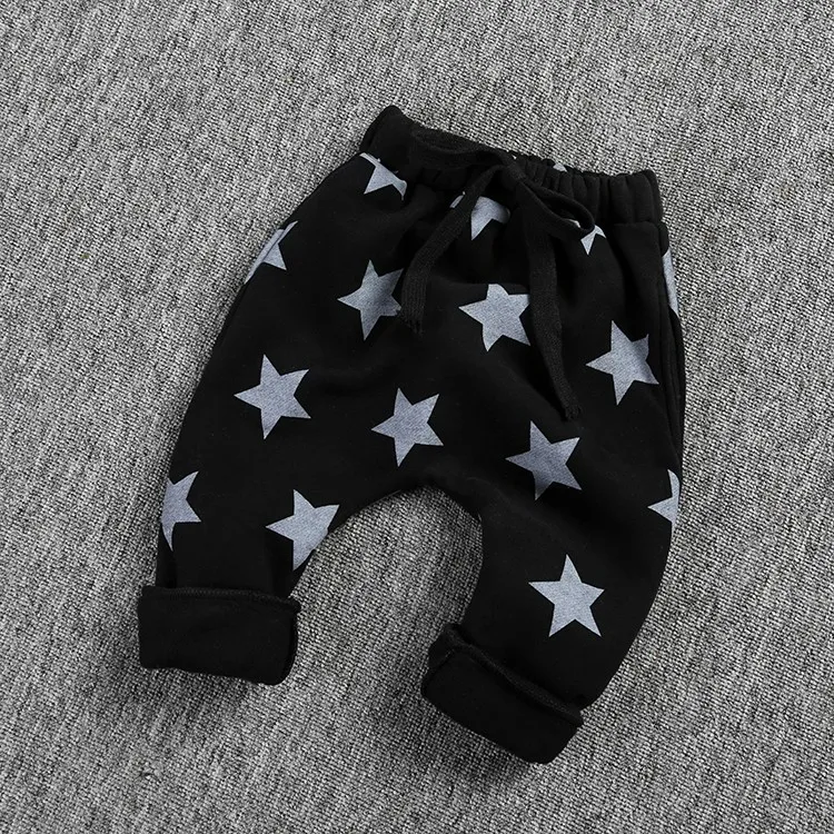 DK171 весенне-осенние штаны для мальчиков, принт со звездами, леггинсы для девочек, детские штаны для малышей, Хлопковые Штаны, одежда для мальчиков