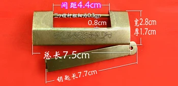 

Top quantity handmade pure brass vintage plum Chinese antique lock,chinese style furniture carved lock padlock,jewelry box lock