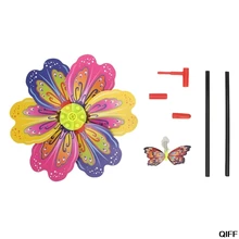 3D бабочка цветок ветряная мельница ветер Spinner домашний сад двор декоративные Детские игрушки May06