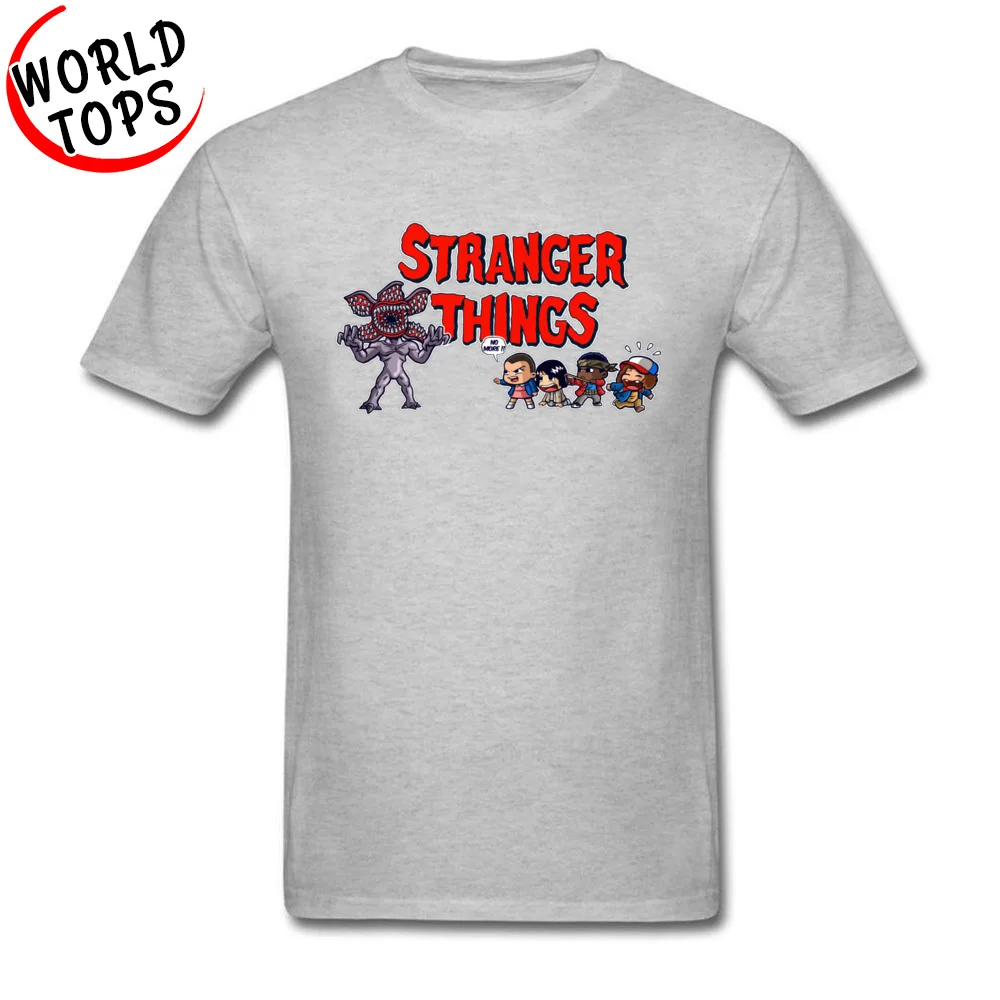 Latest Men T Shirt Demogorgon vs kids Fitness Tight Tees Pure Cotton Short Sleeve Design Tops & Tees O Neck Drop Shipping Demogorgon vs kids grey
