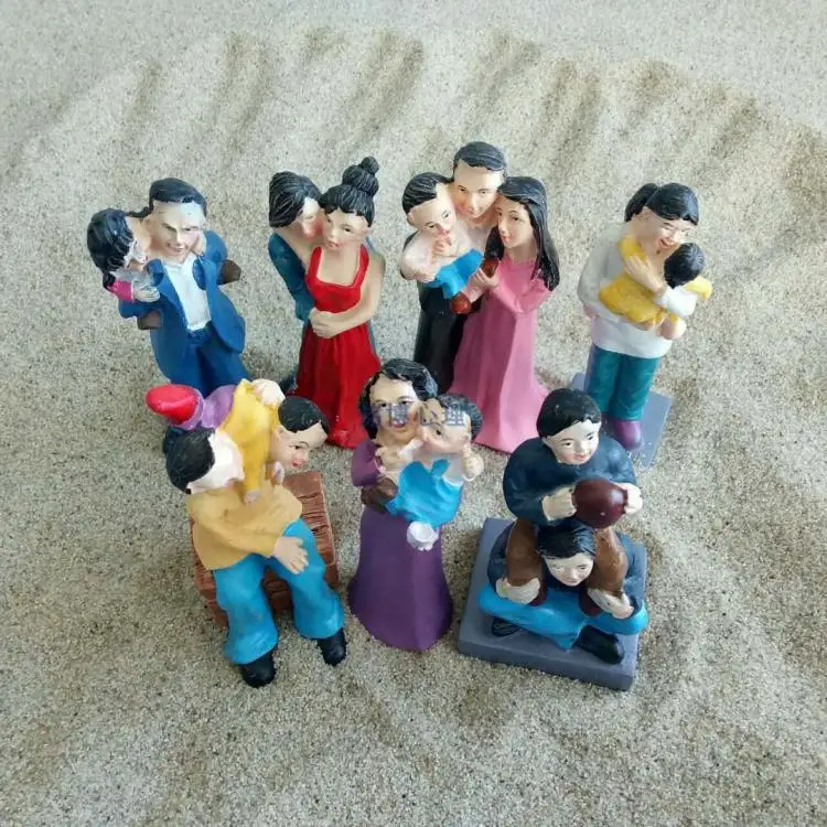 Sand table game sand set family character model happy expression parent-child resin 7pcs/set | Игрушки и хобби