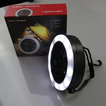 

LumiParty 12 LED Portable LED Fan Light AA Battery Power Outdoor Camping Emergency Hanging Tent Lamp Lantern with Hanging Hook
