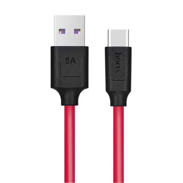 HOCO 5A супер зарядка usb type C кабель для huawei P20 P10 mate 20 10 9 USB 3,1 type-C кабель передачи данных для быстрой зарядки Supercharge USBC - Цвет: Black Red