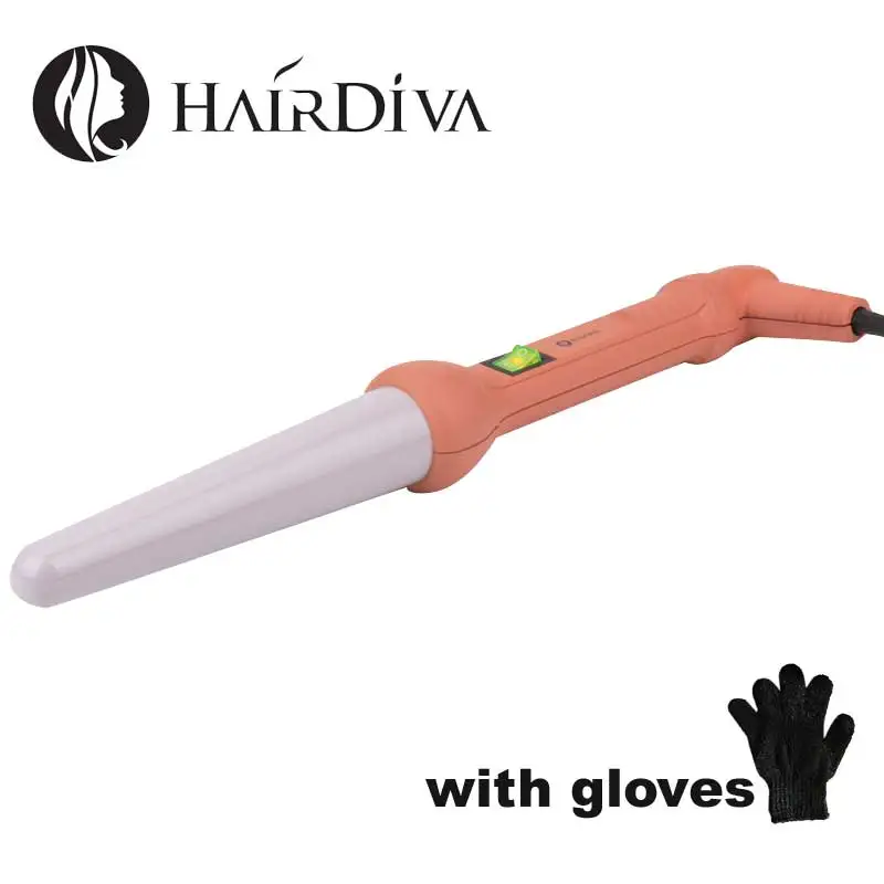 Hairdiva форма конуса бигуди Лучшая цена Щипцы для завивки волос Плойка ceramic tourmaline