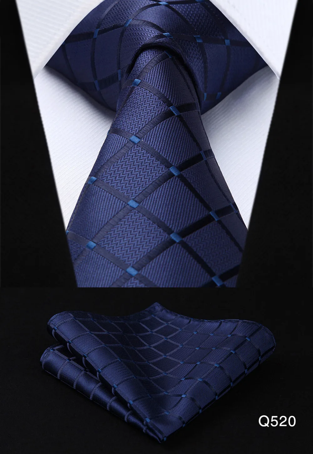 Men Extra Long Tie Check 3.4