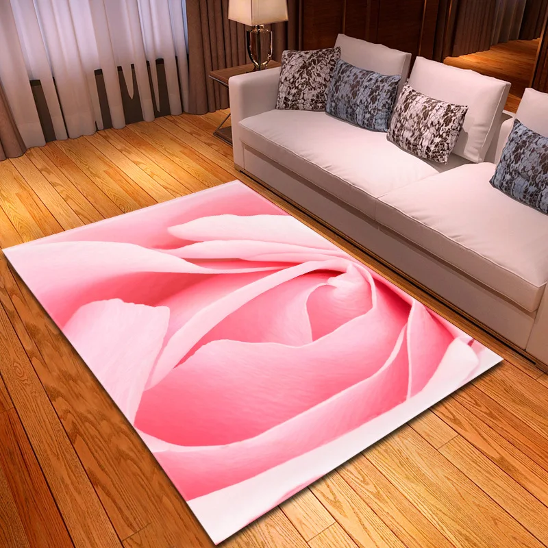 3D Романтические Розовые розы коврики для гостиной большой размер ковер мягкий фланелевый ко Дню Святого Валентина коврик для домашнего декора/ковры для гостиной