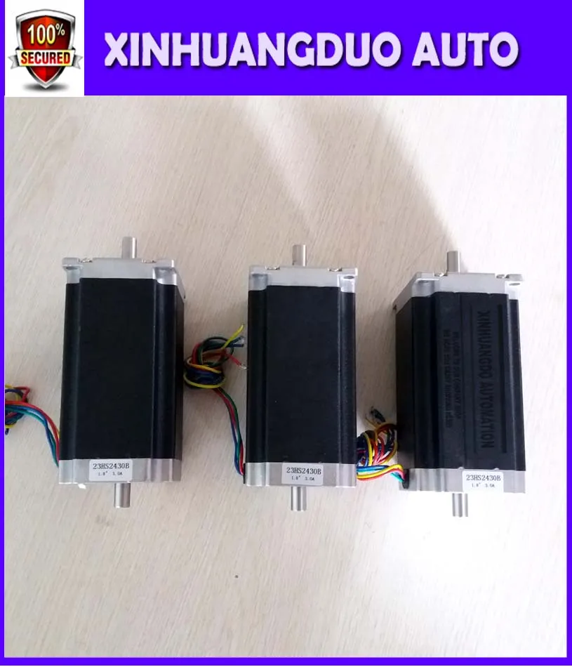 

3pcs Nema 23 Stepper Motor 57BYGH112 425oz-in 112mm CE ROHS ISO 3D Printer Robot Foam Plastic Metal (Dual shaft)Low speed motor