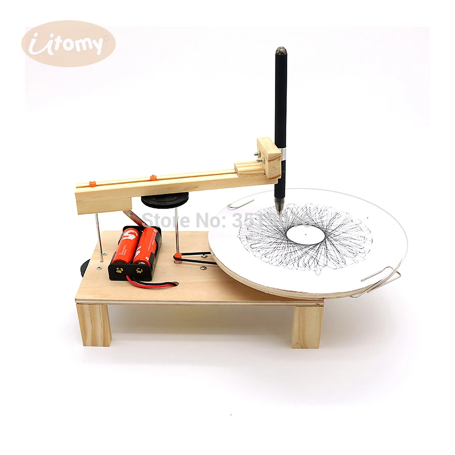 

DIY Electric technology Drawing Plotter Model Kits Physics Science Experiment Inventions Kit Assemble Educational drawing toys