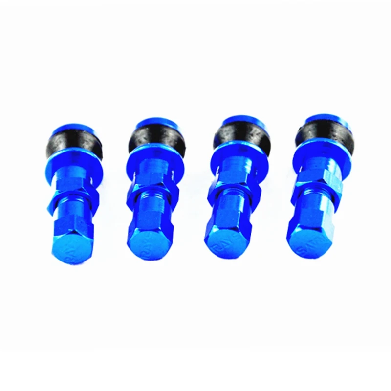

High-quality Aluminum Car Tubeless Wheel Tire Valve Stem Four Bolt-in With Dust Caps Wheels Titanium color Blue Red Silver Gold