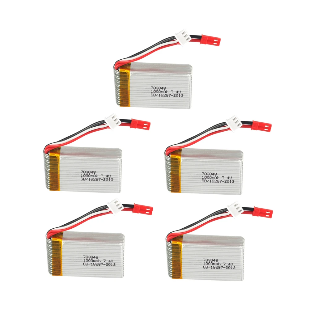 5 шт. 2s 7 4 В 1000 мАч батарея для MJXRC Lipo 703048 JST Plug игрушечная | Электроника