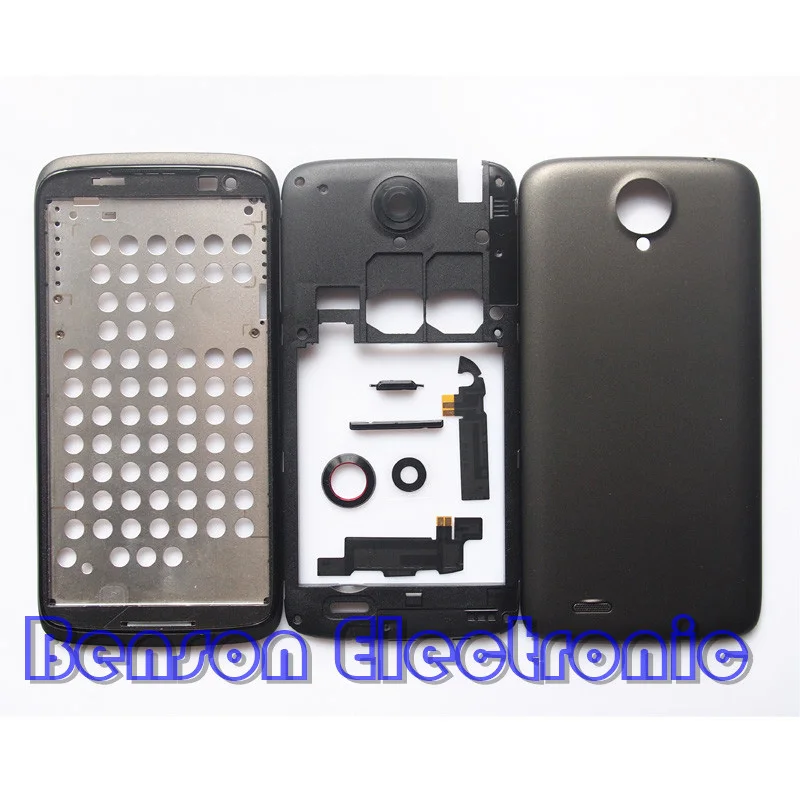 

BaanSam New Front Frame Middle Frame Battery Back Cover For Lenovo S820 S820T Housing Case With Power Volume Buttons+Camera lens