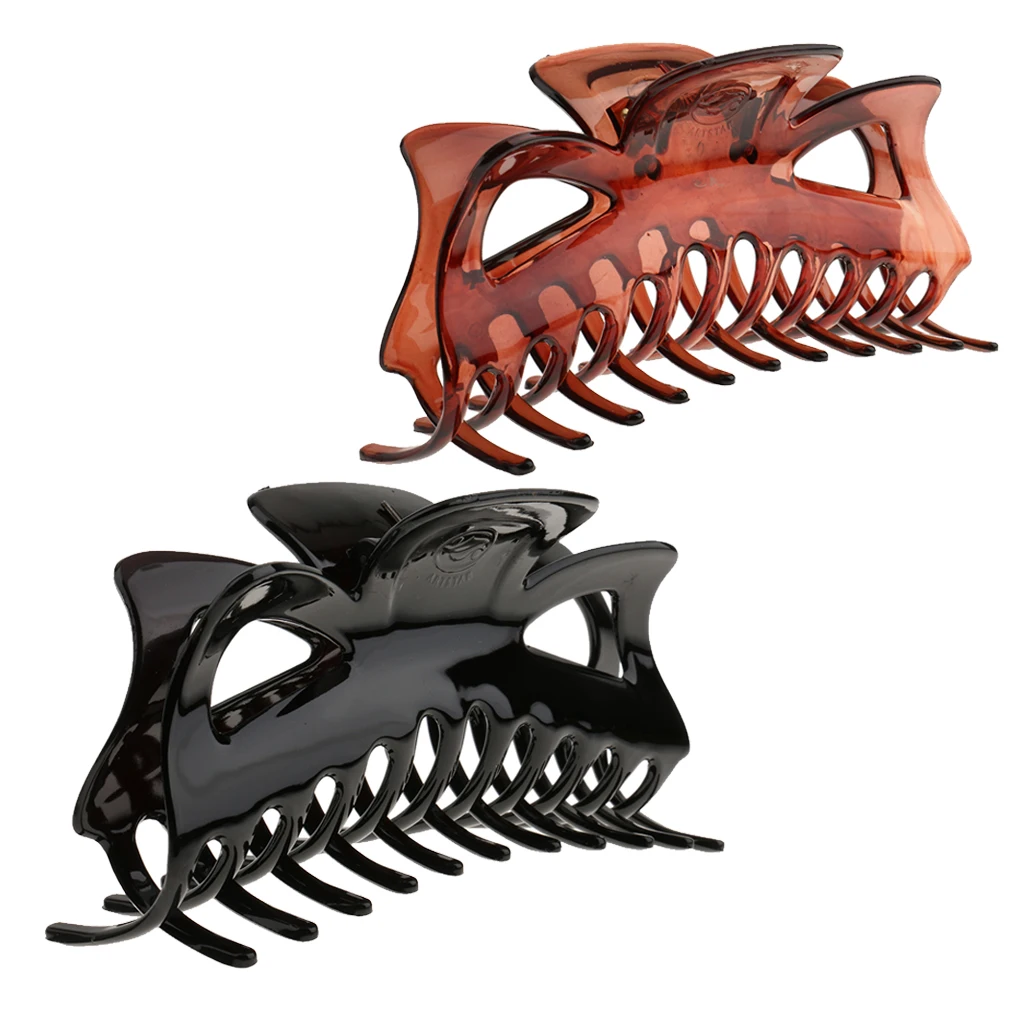 2 Pieces Fashion Large Hair Clamp Clip Claw Women Lady Hair Jewelry Brown Black for Women Thick Hair