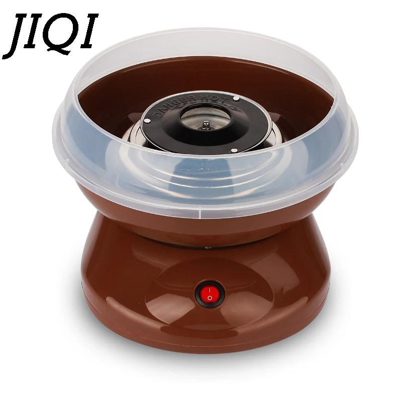 Skup JIQI elektryczny DIY słodka maszyna do waty cukrowej Mini przenośna bawełna cukier wróżka Floss Marshmallow maszyna prezenty dla dzieci 110V 220V ue usa