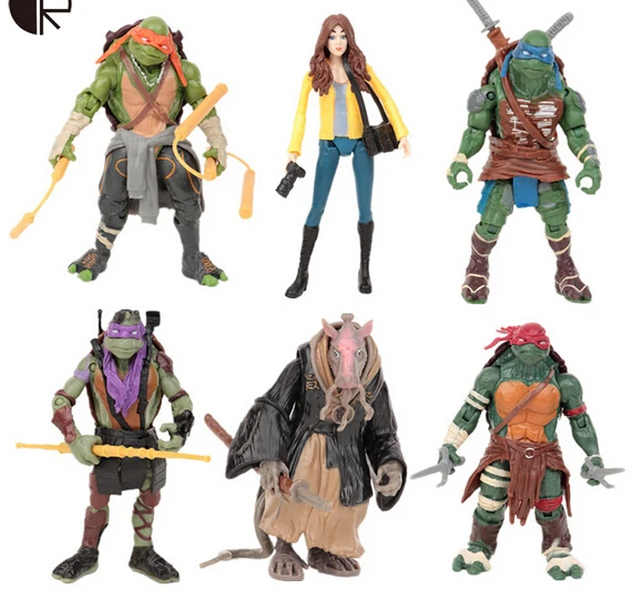 

Action Figure Children Teenage Mutant Ninja Turtles Toys 2015 New Turtles Action figure TMNT 1 set of 6 dolls Cartoon KidsToy +