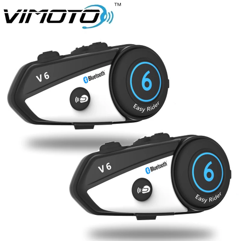 

VIMOTO 2pcs V6 Bluetooth intercom for motorcycle intercom Helmet Headsets intercom motorcycle headset intercomunicador moto