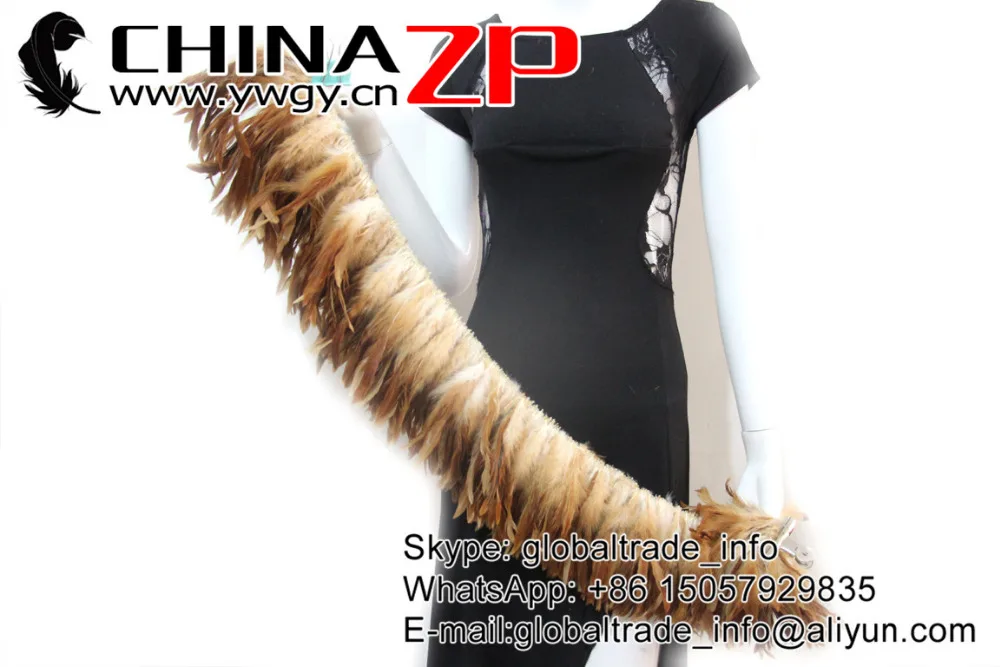 Natural Brown dyed wholesale strung cock feathers (4)