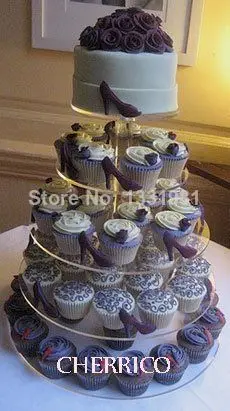  5 Tier Large Maypole Wedding Acrylic Cupcake Stand Tree Tower Cup Cake Display: Kitchen Dining wedd - 32673414361