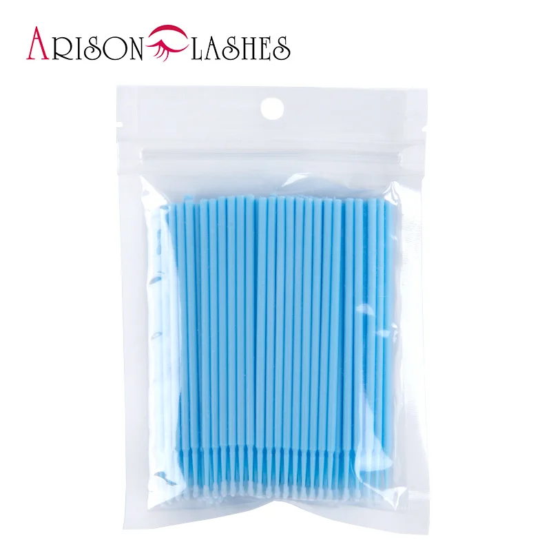 

Light Blue Disposable Makeup Brushes Swab Microbrushes Eyelash Extension Tools Individual Lash Removing Tools