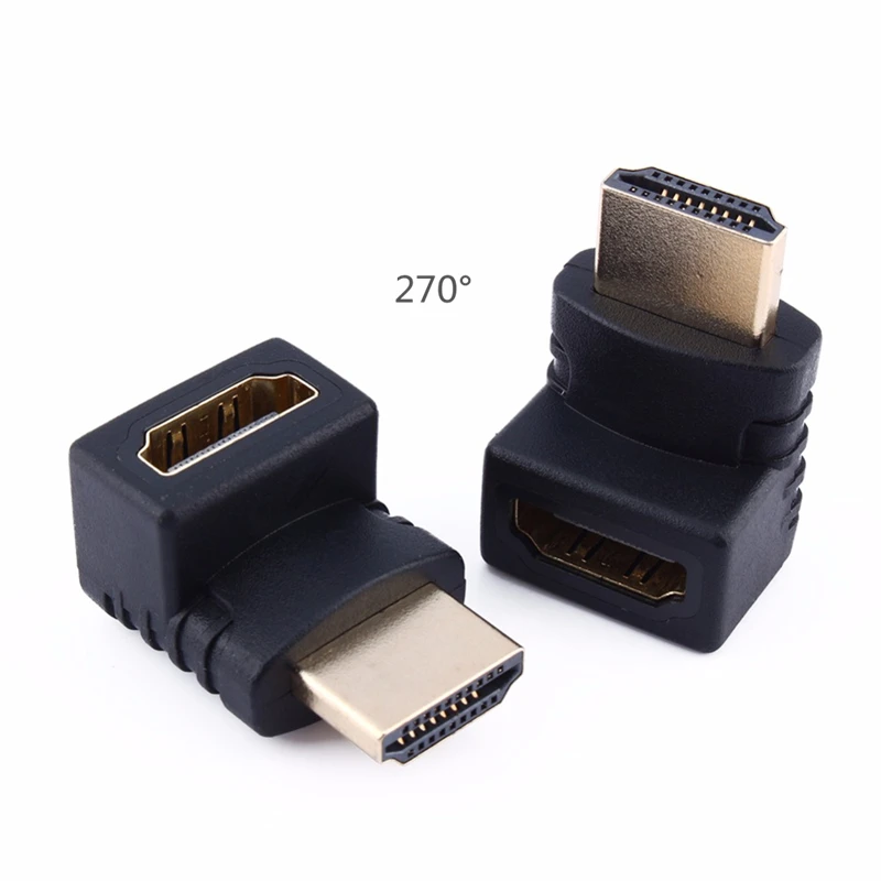 Rankman 5pcs HDMI Male to HDMI Female Cable Adapter Steer Converter 90 270 Degrees Angle 1080P for HDTV Monitor PC Projector