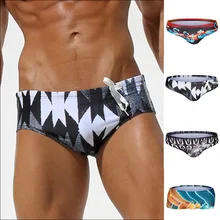 Купальный костюм с принтом для мужчин, бренд, одежда для плавания для мужчин, мужские купальные костюмы для геев, плавки, мужские шорты для плавания, пляжная одежда, Sunga KZ48
