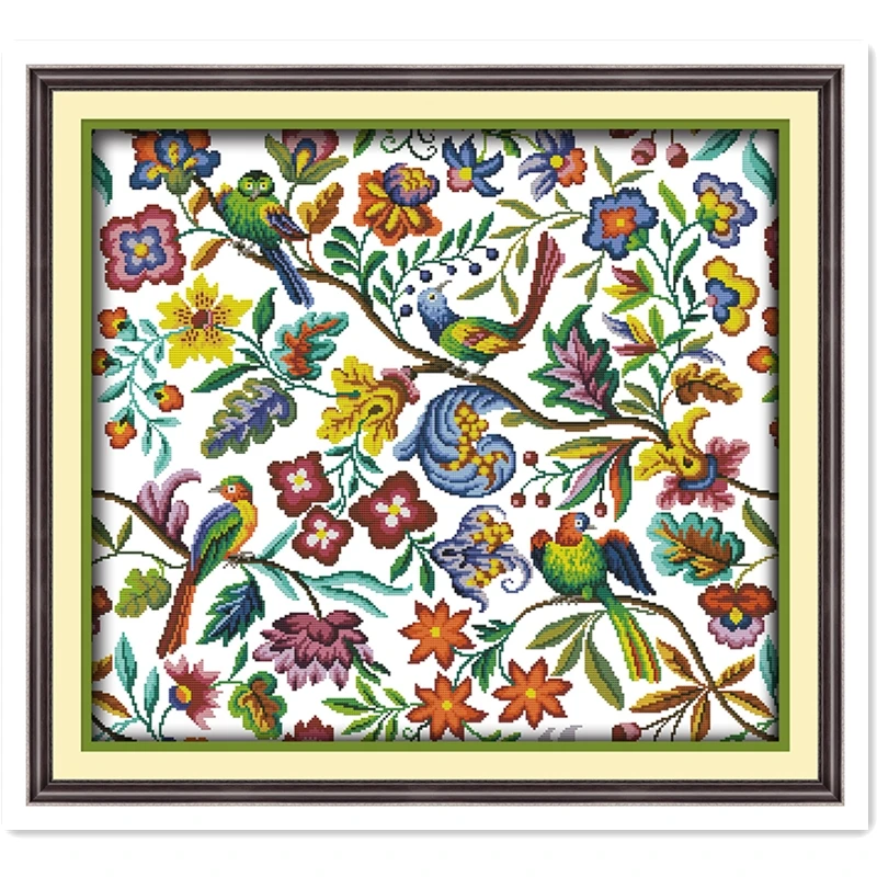 Набор для вышивки крестиком в виде птиц и цветов|counted cross stitch|counted stitch patternscounted kits |
