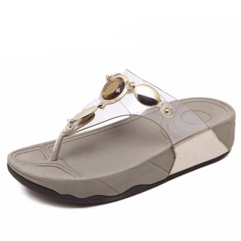 BEYARNE 2019new женская летняя обувь удобные дышащие плоские сандалии женская обувь прозрачные повседневные пляжные sandalsE065 - Цвет: Хаки