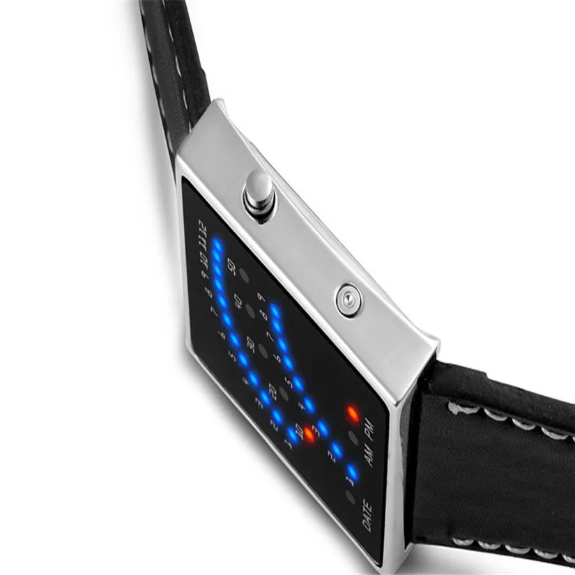 Идеальный подарок для женщин и мужчин футуристический стиль многоцветный кожаный светодиодный спортивные наручные часы леверт Прямая поставка Jan5-17