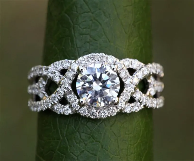 Новинка, модное женское обручальное кольцо из белого золота с цирконием, женские обручальные кольца, модные ювелирные изделия