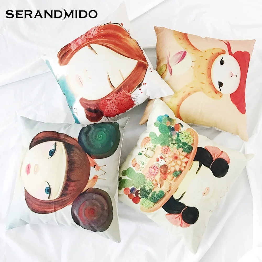 Customized Birthday Baby Girl Cushion Cover Cute Lovely Square